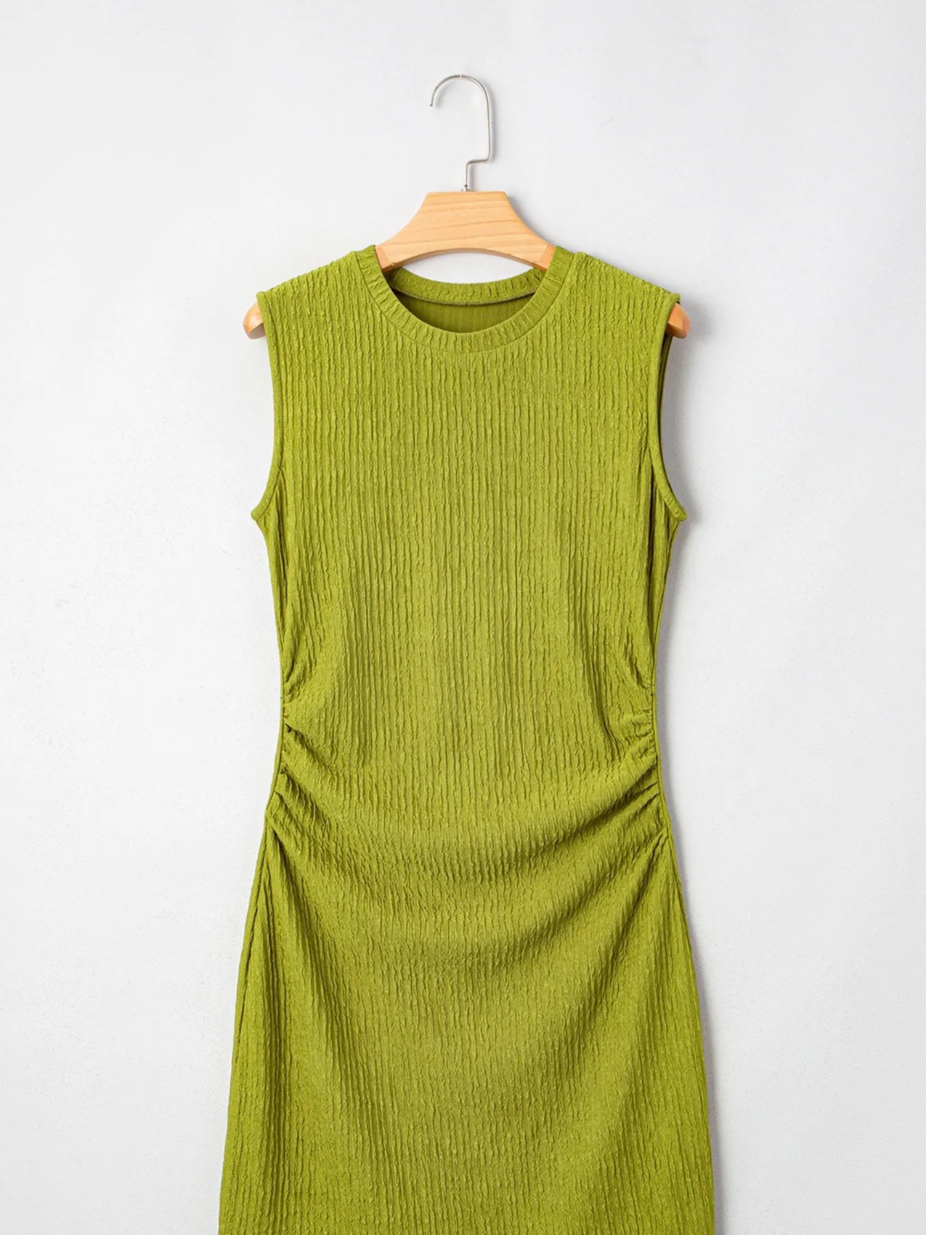 Sleeveless Ribbed Bodycon Dress Light Blue / M