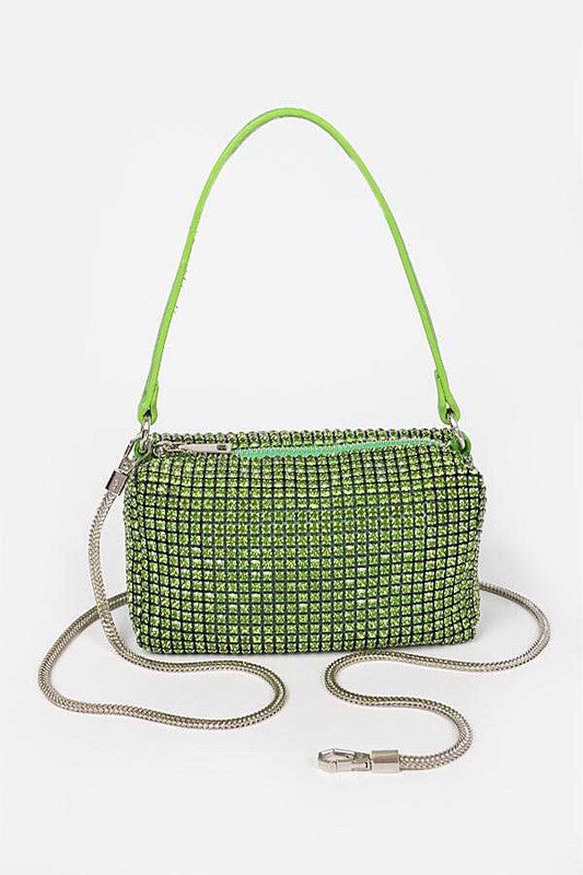 Rhinestone 2024 Quarter Bag In Green