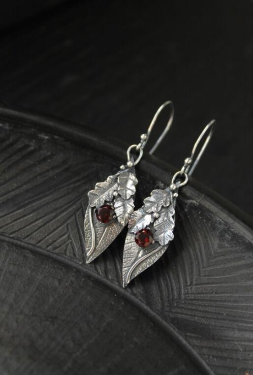 Alloy Rhinestone Leaf Shape Earrings - Charming Charlie