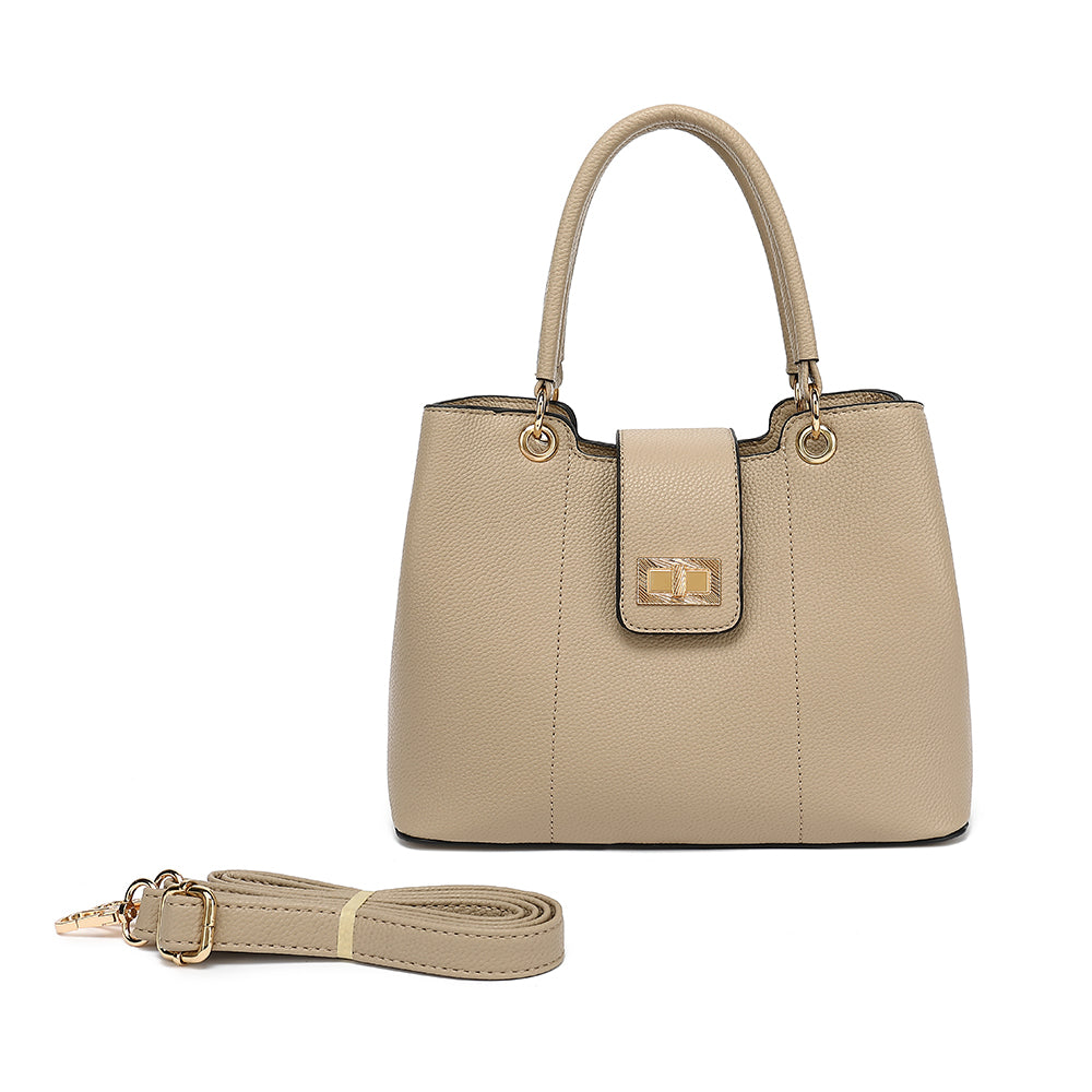 Triple Compartment Satchel with Crossbody Strap - Charming Charlie