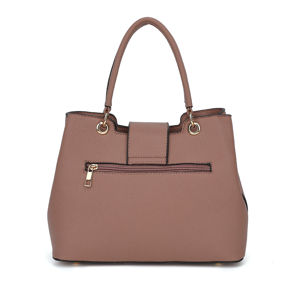 Triple Compartment Satchel with Crossbody Strap - Charming Charlie