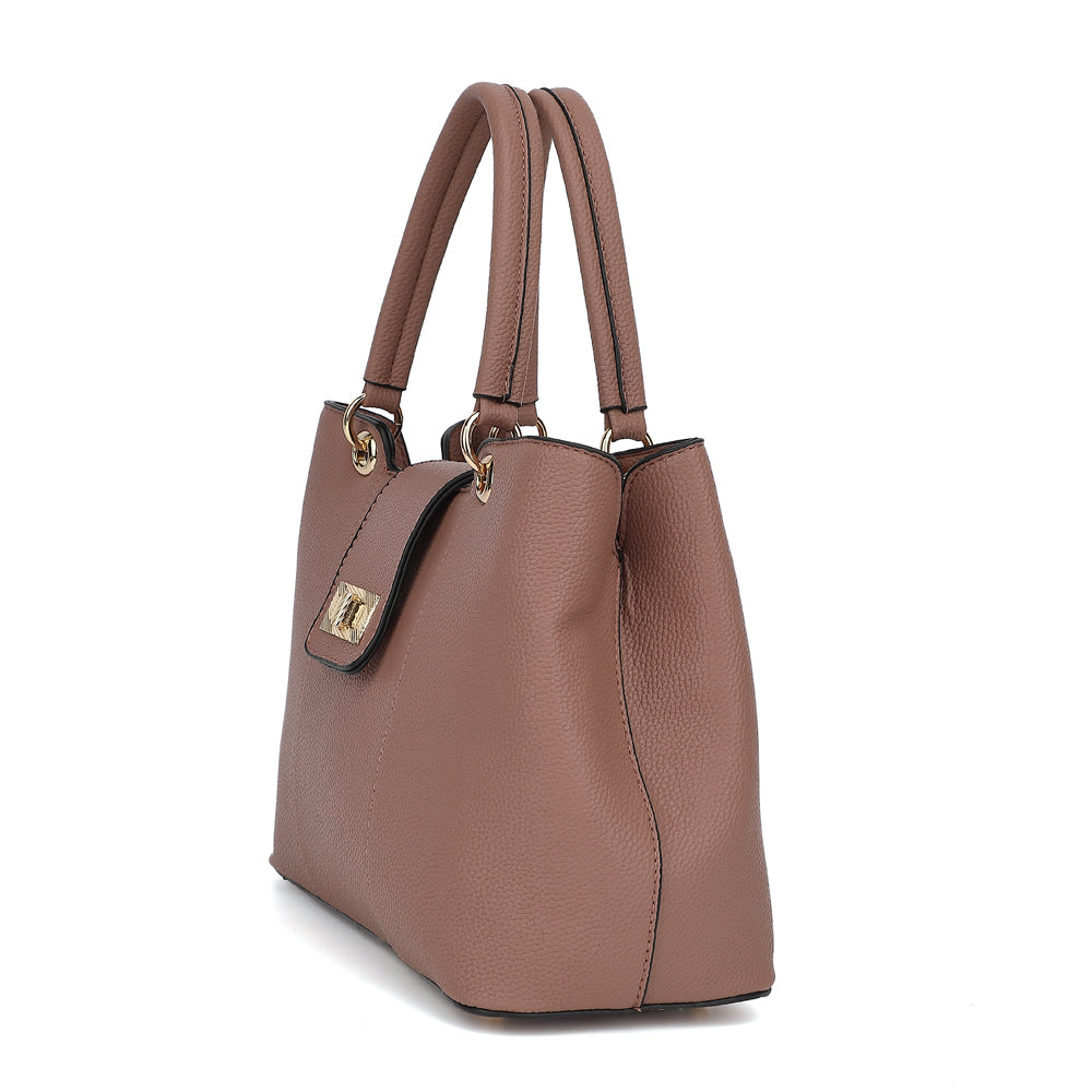 Triple Compartment Satchel with Crossbody Strap - Charming Charlie