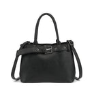 Belted Triple Compartment Satchel with Detachable Crossbody Strap - Charming Charlie