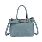 Belted Triple Compartment Satchel with Detachable Crossbody Strap - Charming Charlie