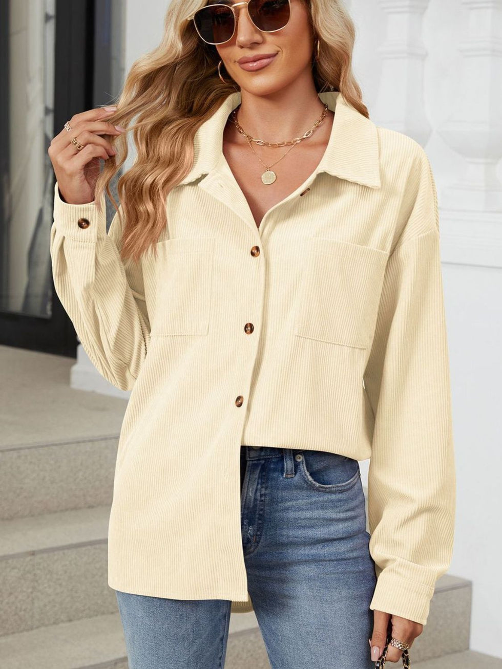 Button-Down Longline Outerwear main image 1