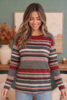 Keeping Busy Ribbed Long Sleeve Top - Charming Charlie