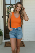 Sun Soaked Days Ribbed Tank in Orange - Charming Charlie