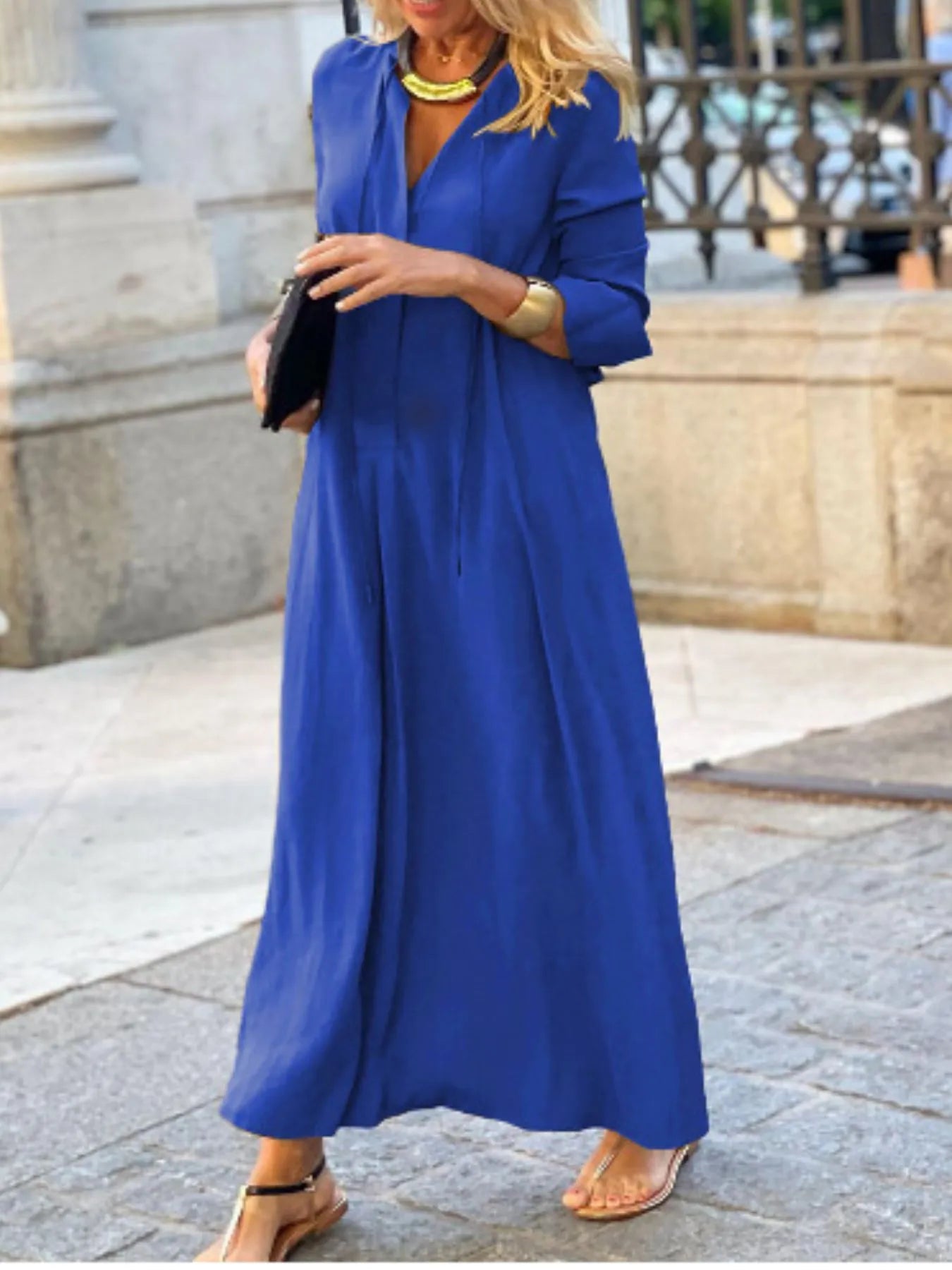 Full Size Solid Color Maxi Shirt Dress Plus Size – Charming Charlie