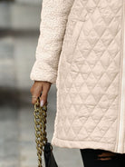Texture Zip Up Long Sleeve Hooded Coat - Charming Charlie