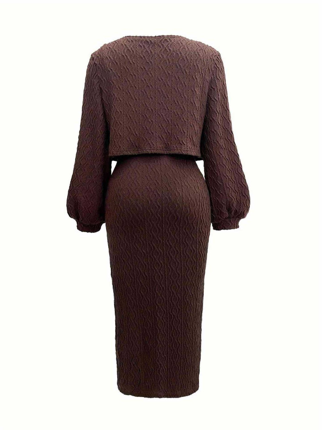 Open Front Long Sleeve Cardigan and Side Slit Cami Dress Set Charming Charlie Open Front Long Sleeve Cardigan and Side Slit Cami Dress Set Charming Charlie