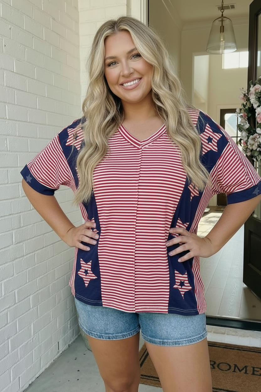 Stars and Stripes Forever Oversized Top - Charming Charlie