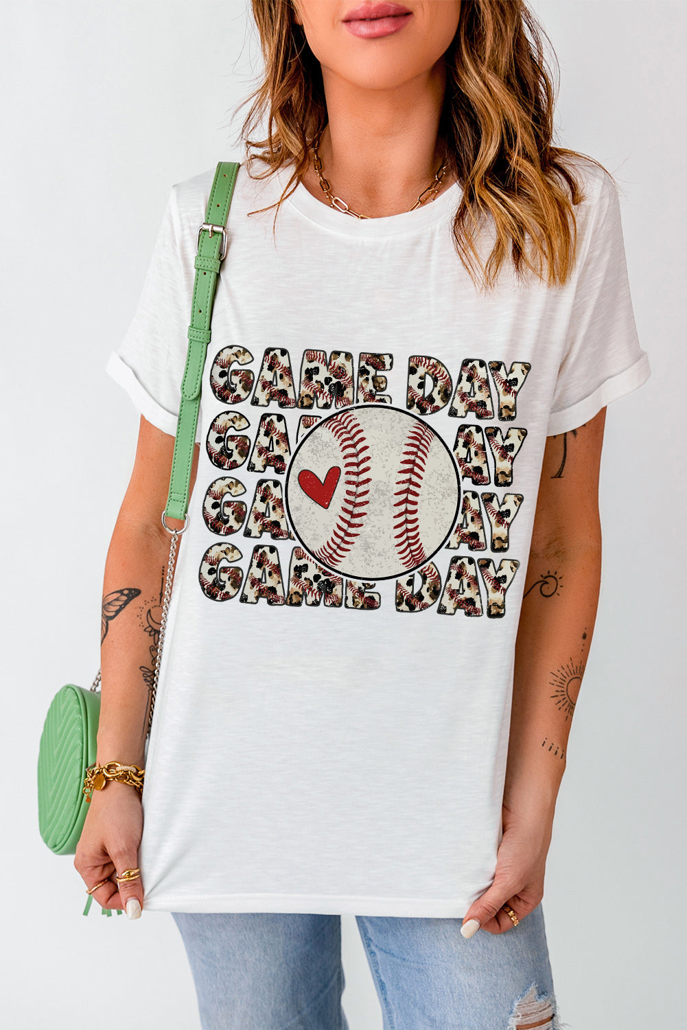 GAME DAY Round Neck Short Sleeve T-Shirt - Charming Charlie