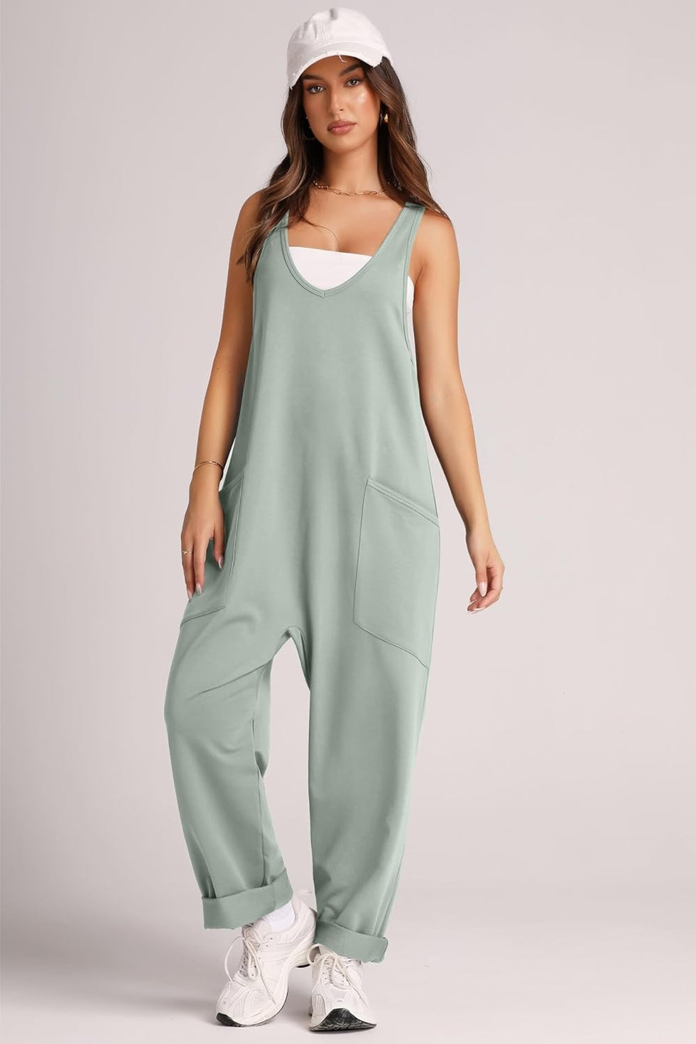 Full Size Wide Strap Jumpsuit with Pockets