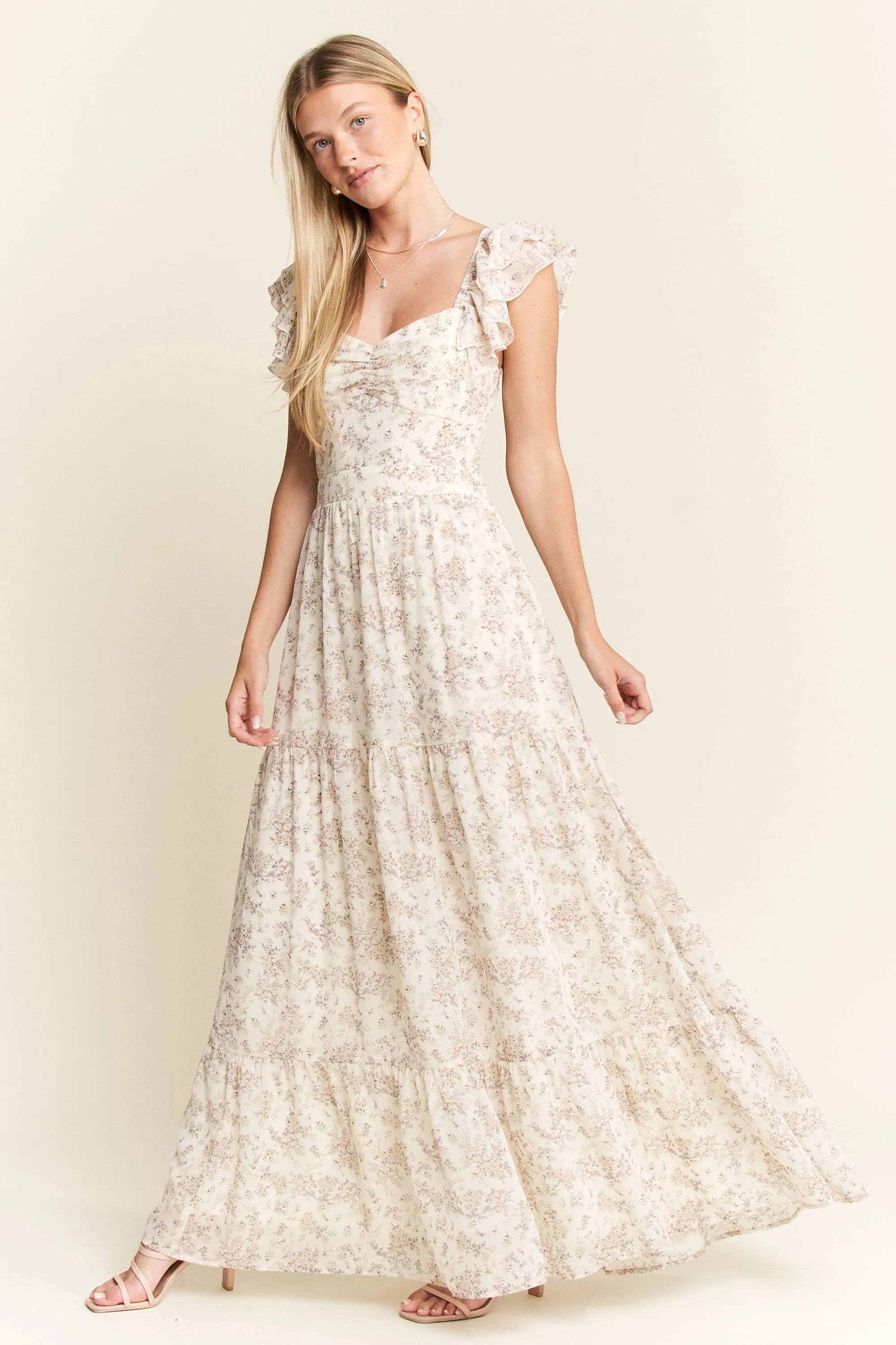 charlie jade maxi dress Jade By Jane Full Size Ruffle Sleeve Tiered Maxi Dress Plus Size – Charming  Charlie