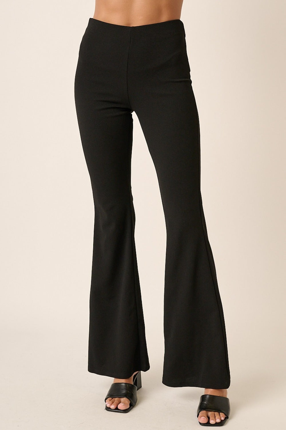 Mittoshop Crepe Knit Elastic Waist Flare Leg Pants - Charming Charlie