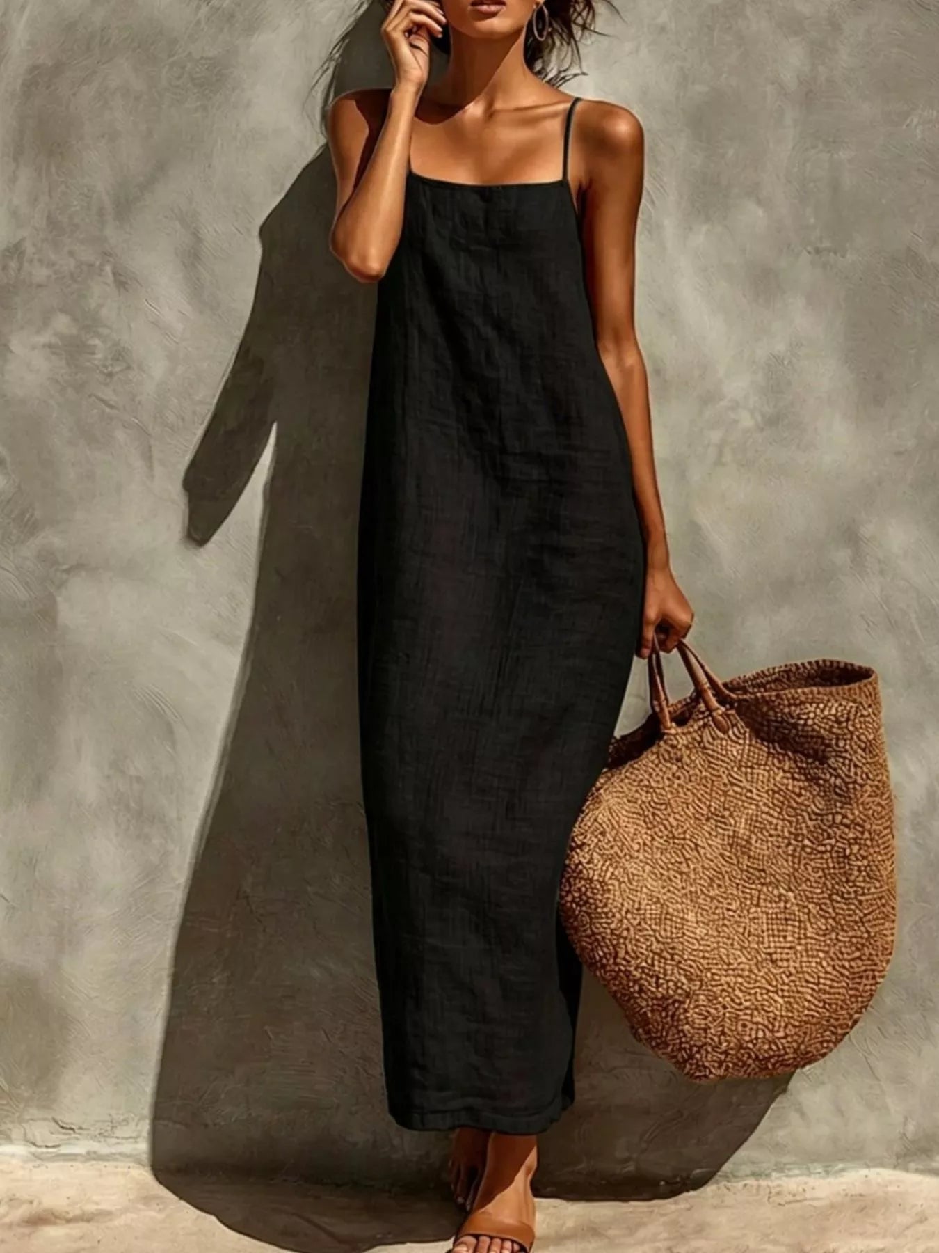 Sleeveless Linen Casual Maxi Dress  Charming Charlie