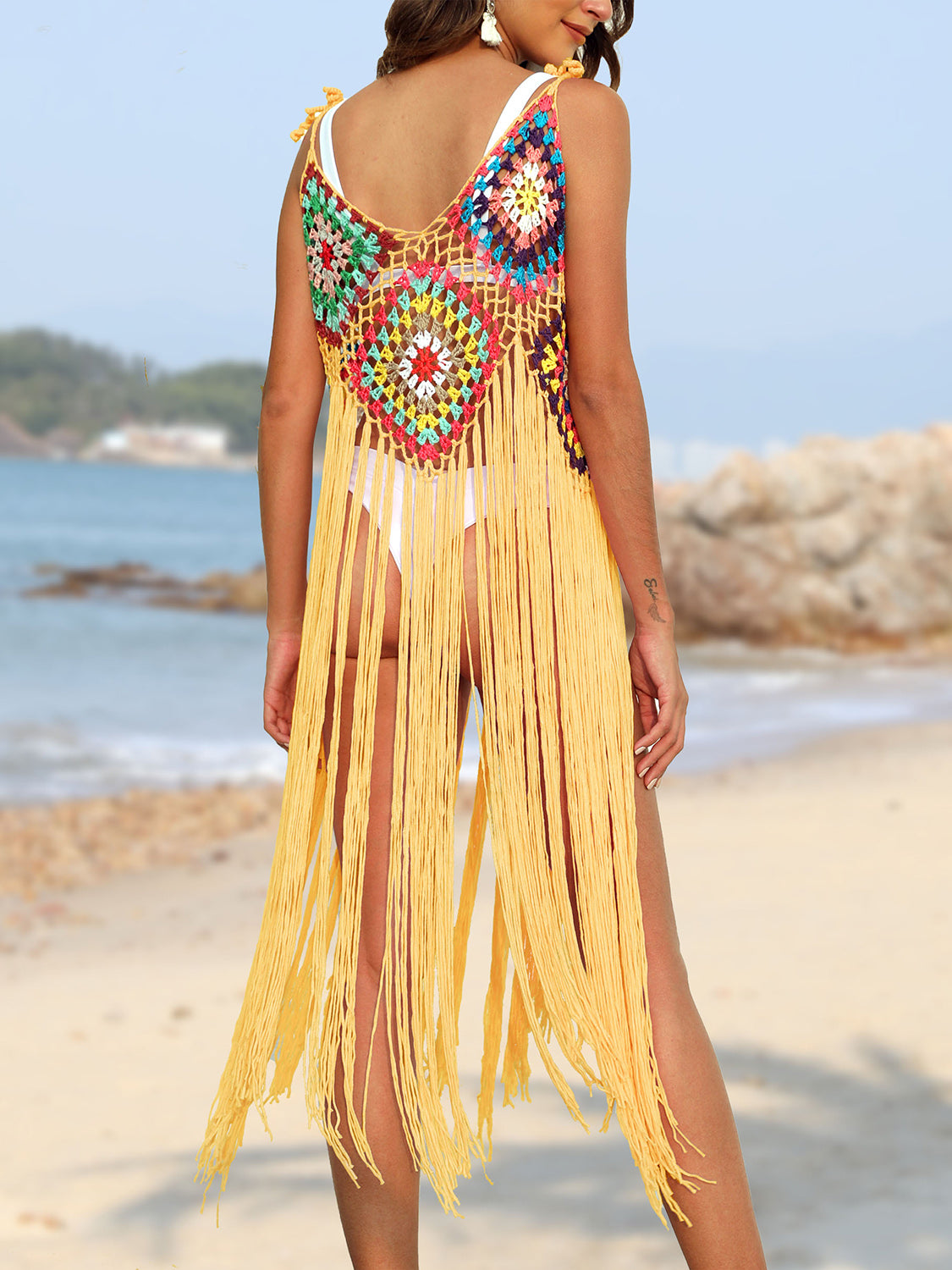 Fringe Spaghetti Strap Cover-Up - Charming Charlie