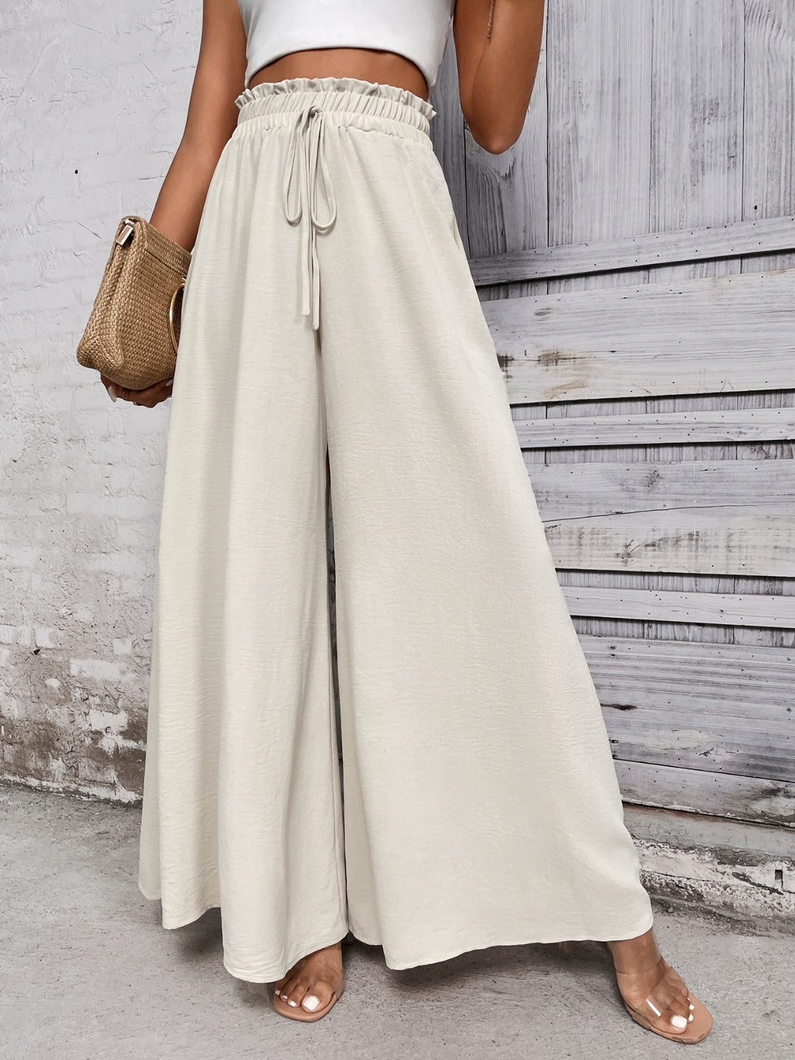 Tied High Waist Wide Leg Pants – Charming Charlie