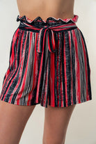 White Birch Full Size High Waisted Striped Shorts - Charming Charlie