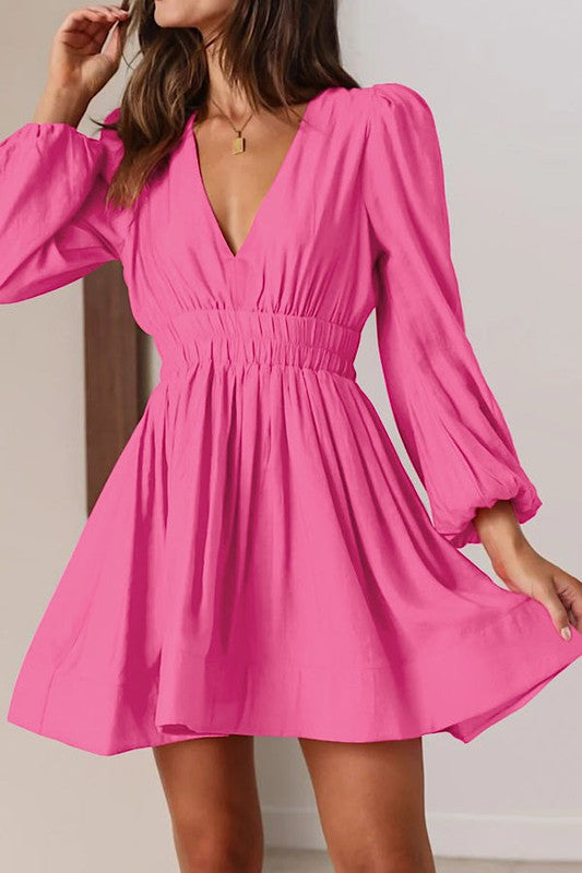 V neck long sleeve dress - Charming Charlie