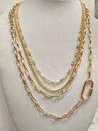 Four Row Multi Chain Necklace With faceted bead - Charming Charlie