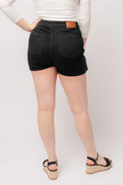 Bentli High Rise Side Tie Denim Skort in Black - Charming Charlie