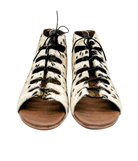 Nola Sandals in Black and White - Charming Charlie