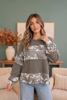 Cozy Camo Color Block Pullover - Charming Charlie