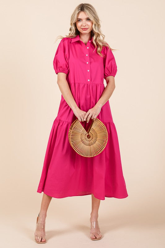 Loose Fit Tiered Midi Dress - Charming Charlie