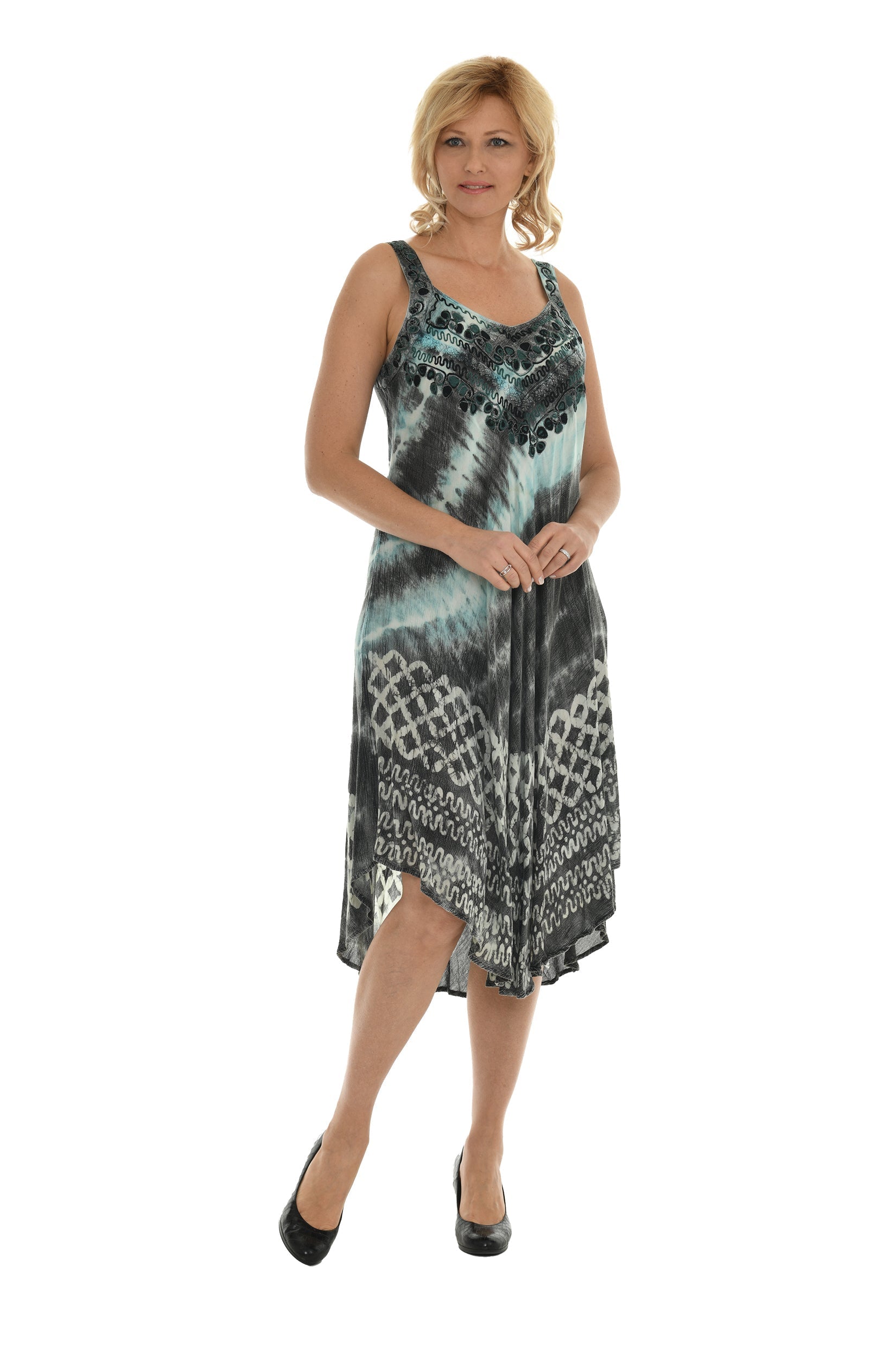 Tie Dye Sleeveless Midi Dress - Shoreline Wear, Inc.