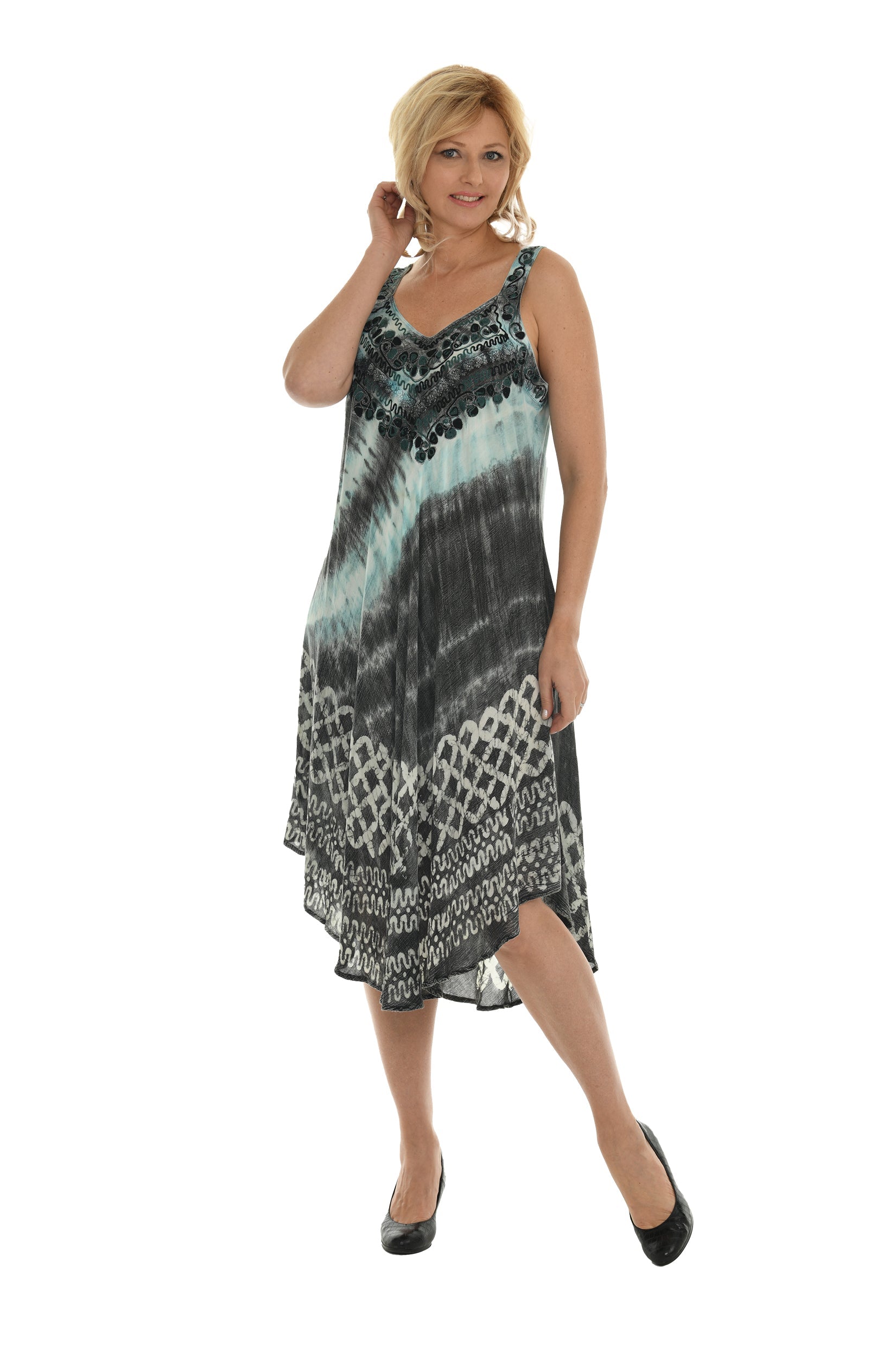 Tie Dye Sleeveless Midi Dress - Shoreline Wear, Inc.