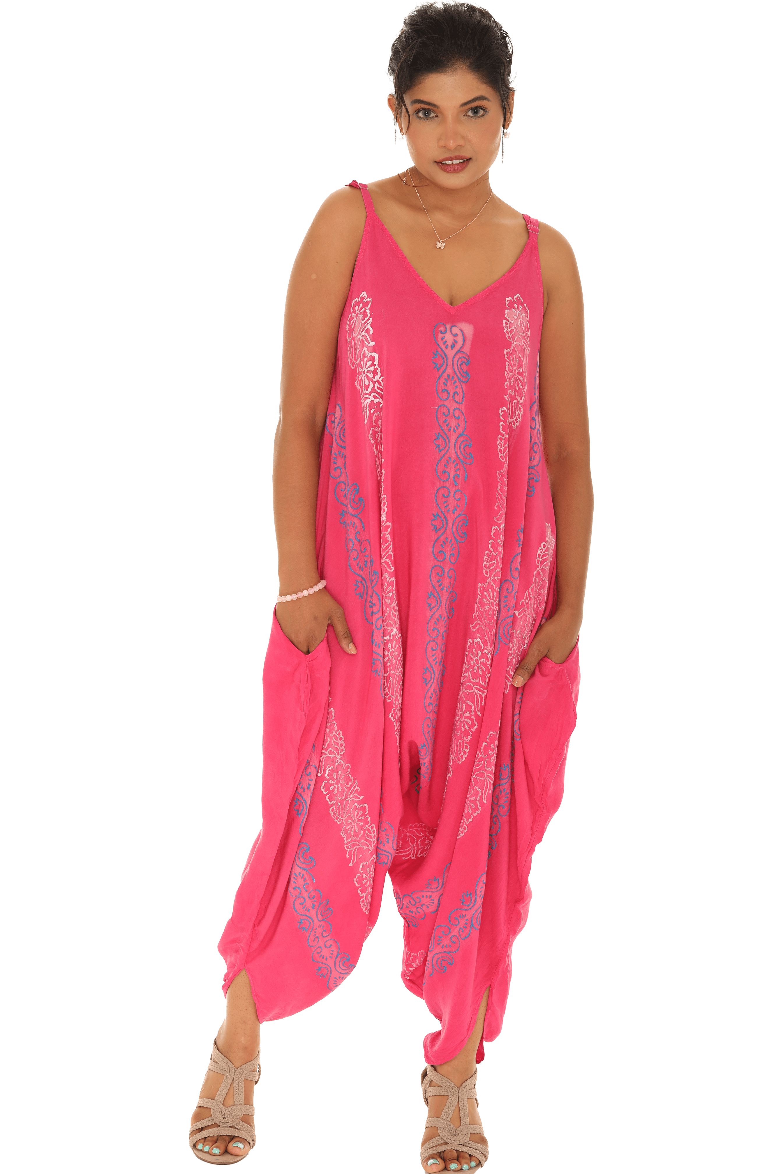 Printed sleeveless Harem Jumpsuit - Shoreline Wear, Inc.