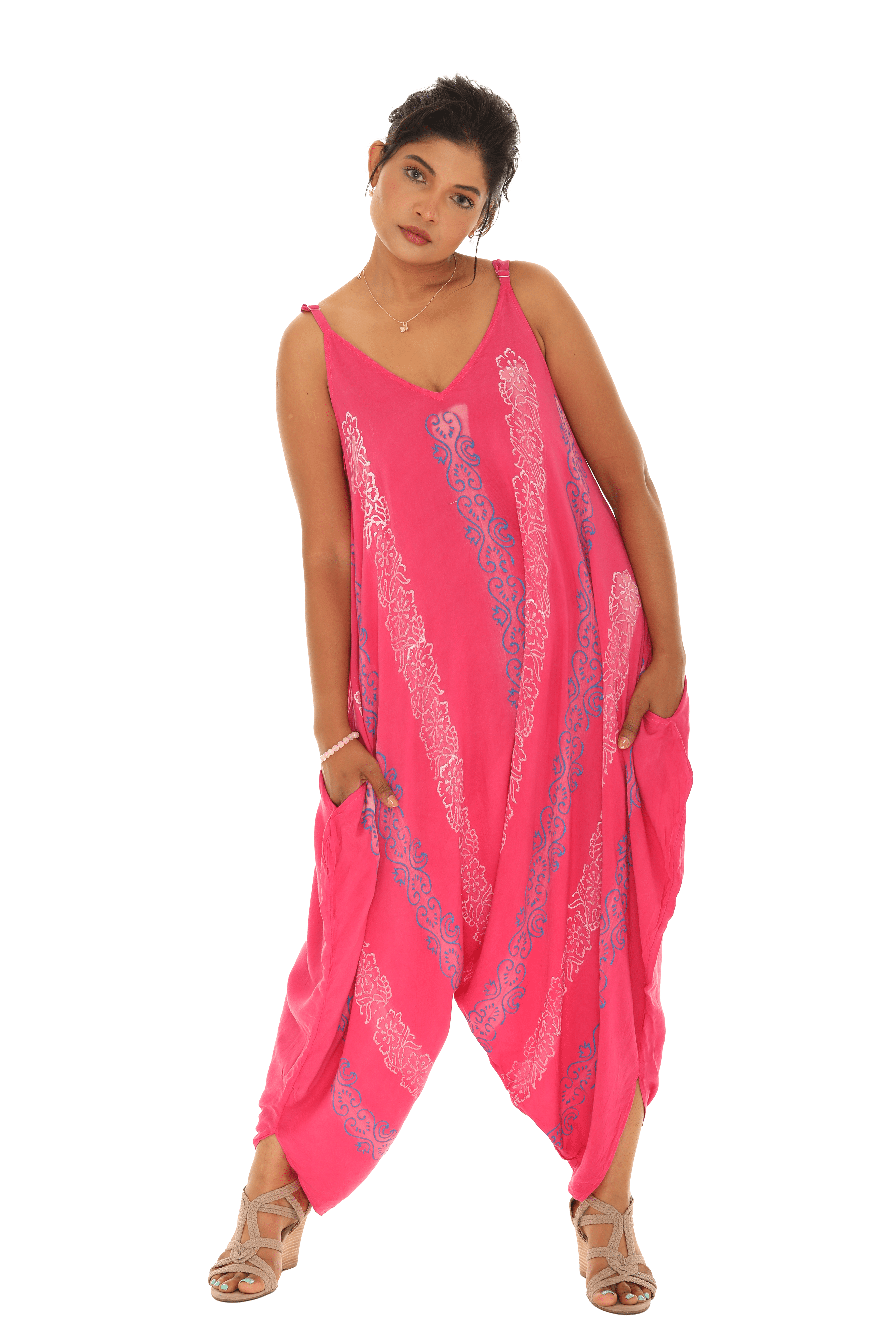 Printed sleeveless Harem Jumpsuit - Shoreline Wear, Inc.