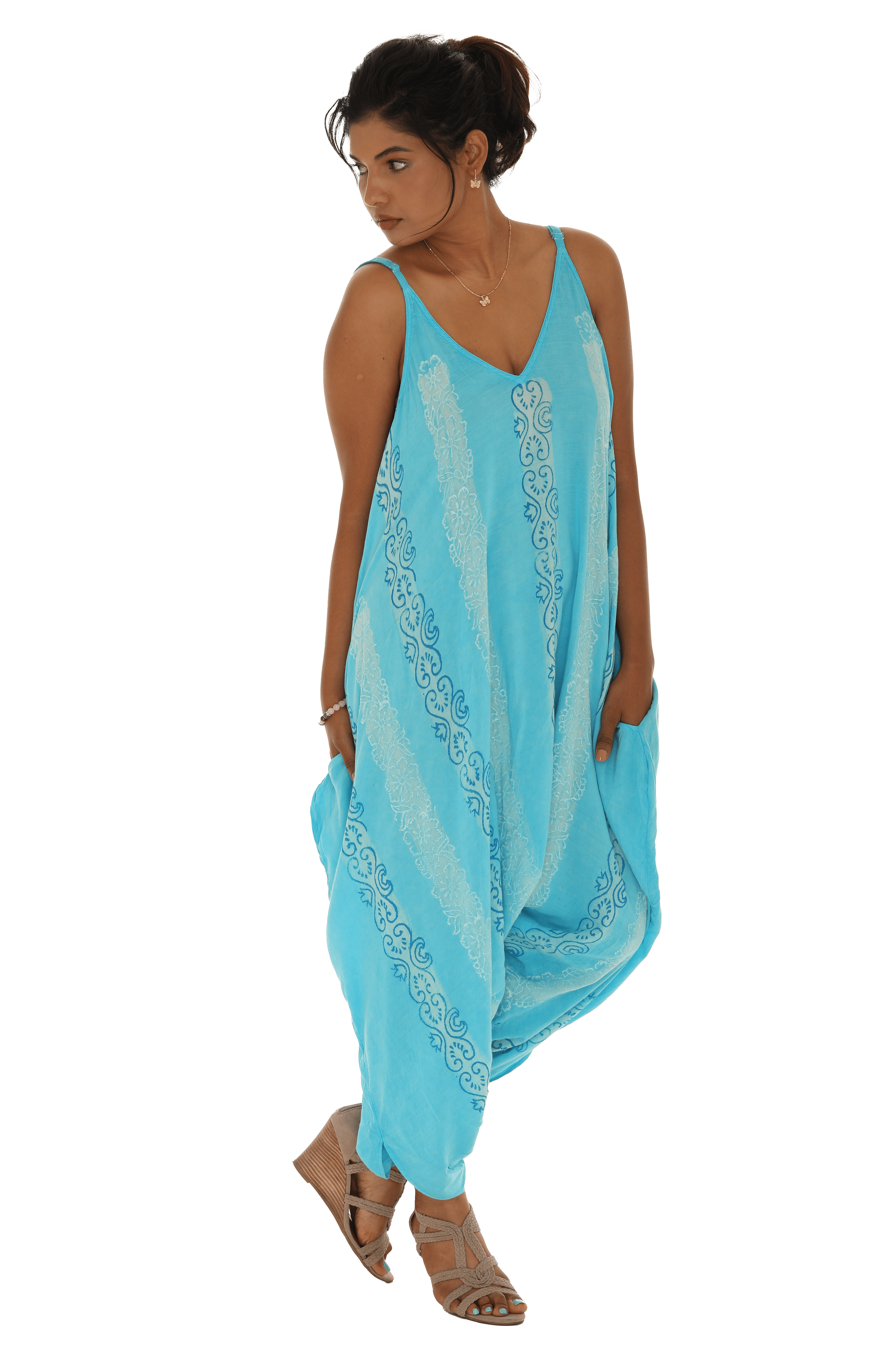 Printed sleeveless Harem Jumpsuit - Shoreline Wear, Inc.