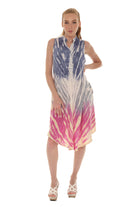 Tri-Colors Tie-Dye With Button up Rayon Sundress - Shoreline Wear, Inc.