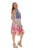 Tri-Colors Tie-Dye With Button up Rayon Sundress - Shoreline Wear, Inc.