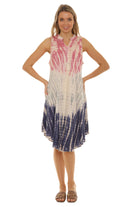 Tri-Colors Tie-Dye With Button up Rayon Sundress - Shoreline Wear, Inc.