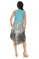 Tri-Colors Tie-Dye With Button up Rayon Sundress - Shoreline Wear, Inc.