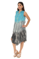 Tri-Colors Tie-Dye With Button up Rayon Sundress - Shoreline Wear, Inc.