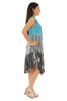 Tri-Colors Tie-Dye With Button up Rayon Sundress - Shoreline Wear, Inc.