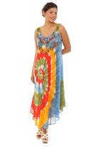 Spiral Tie Dye Sleeveless Long Sundress - Shoreline Wear, Inc.