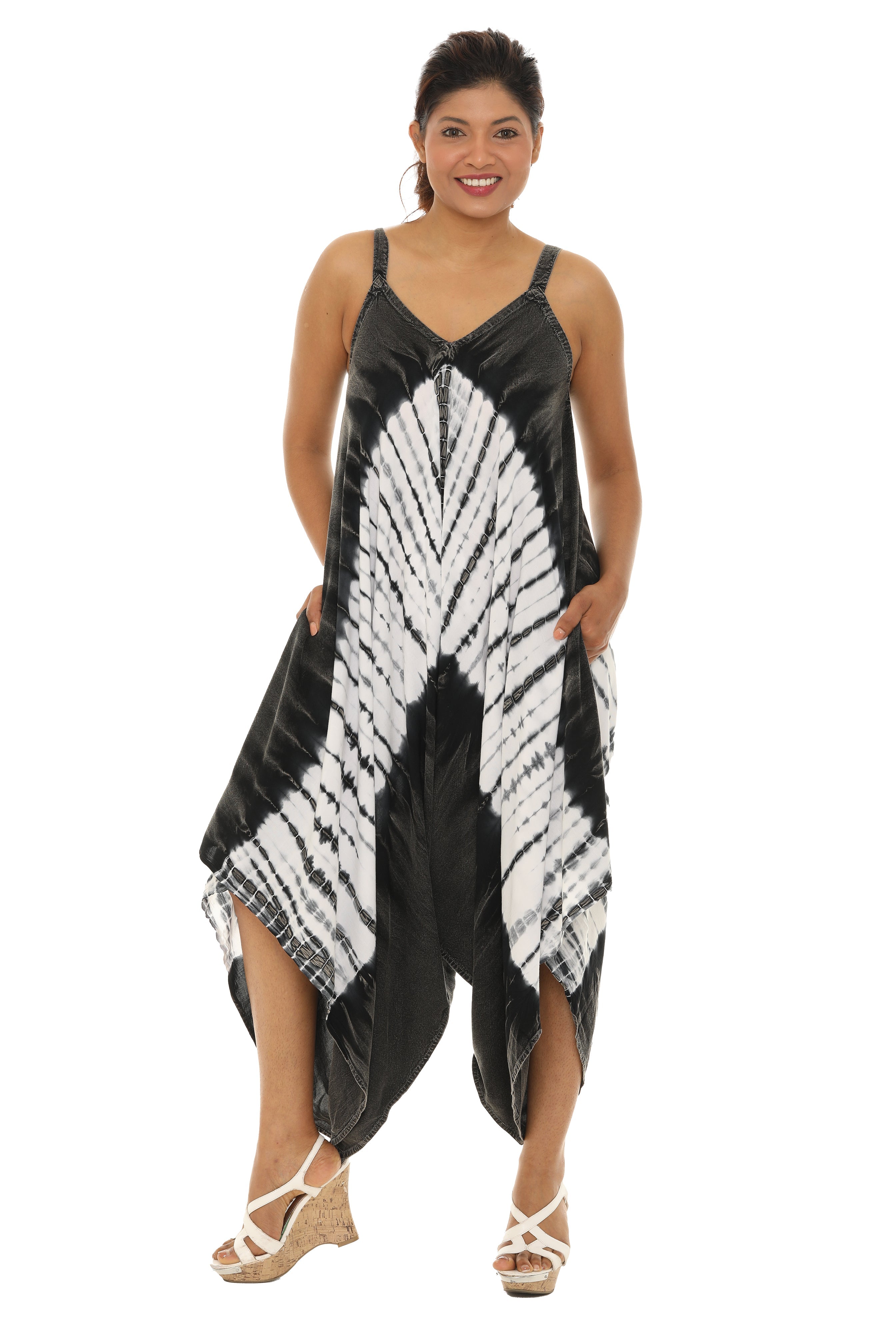 Tie-Dye Wide Leg Harem Jumpsuit - Shoreline Wear, Inc.