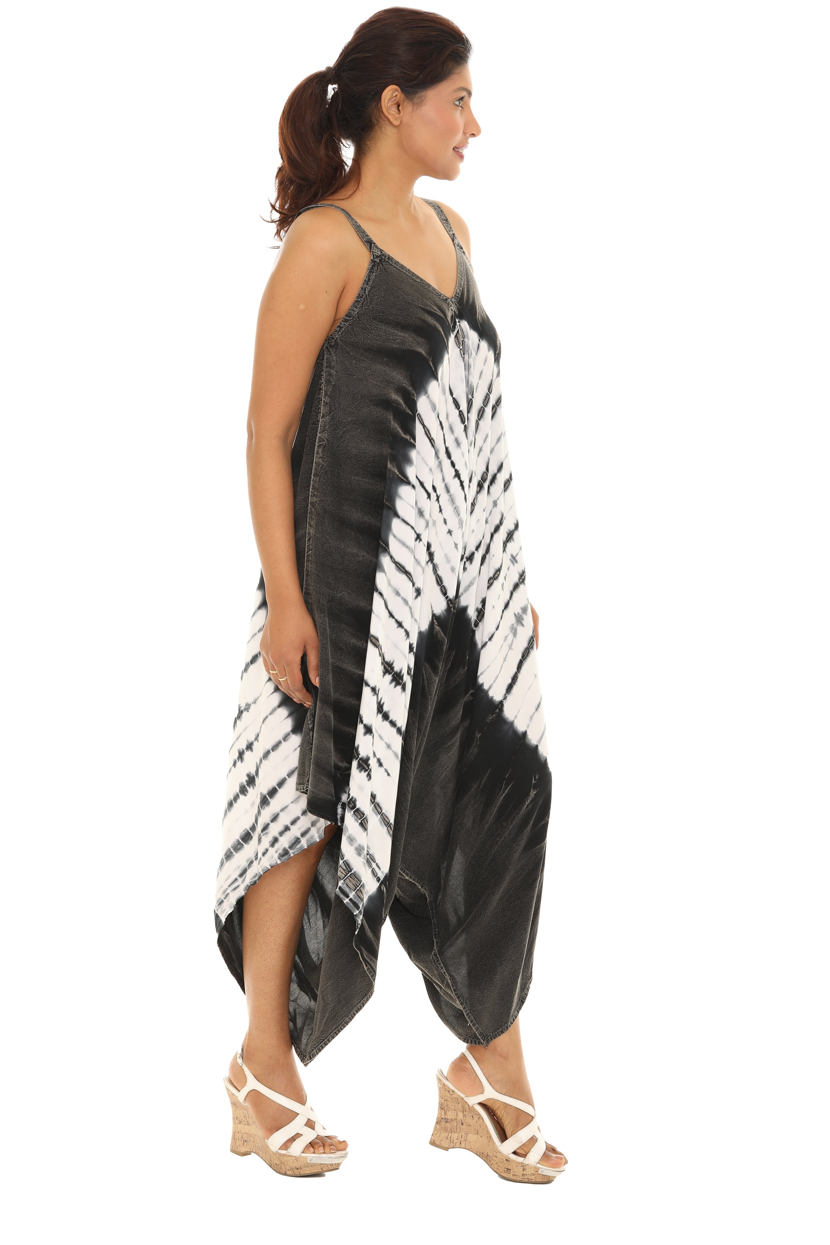 Tie-Dye Wide Leg Harem Jumpsuit - Shoreline Wear, Inc.