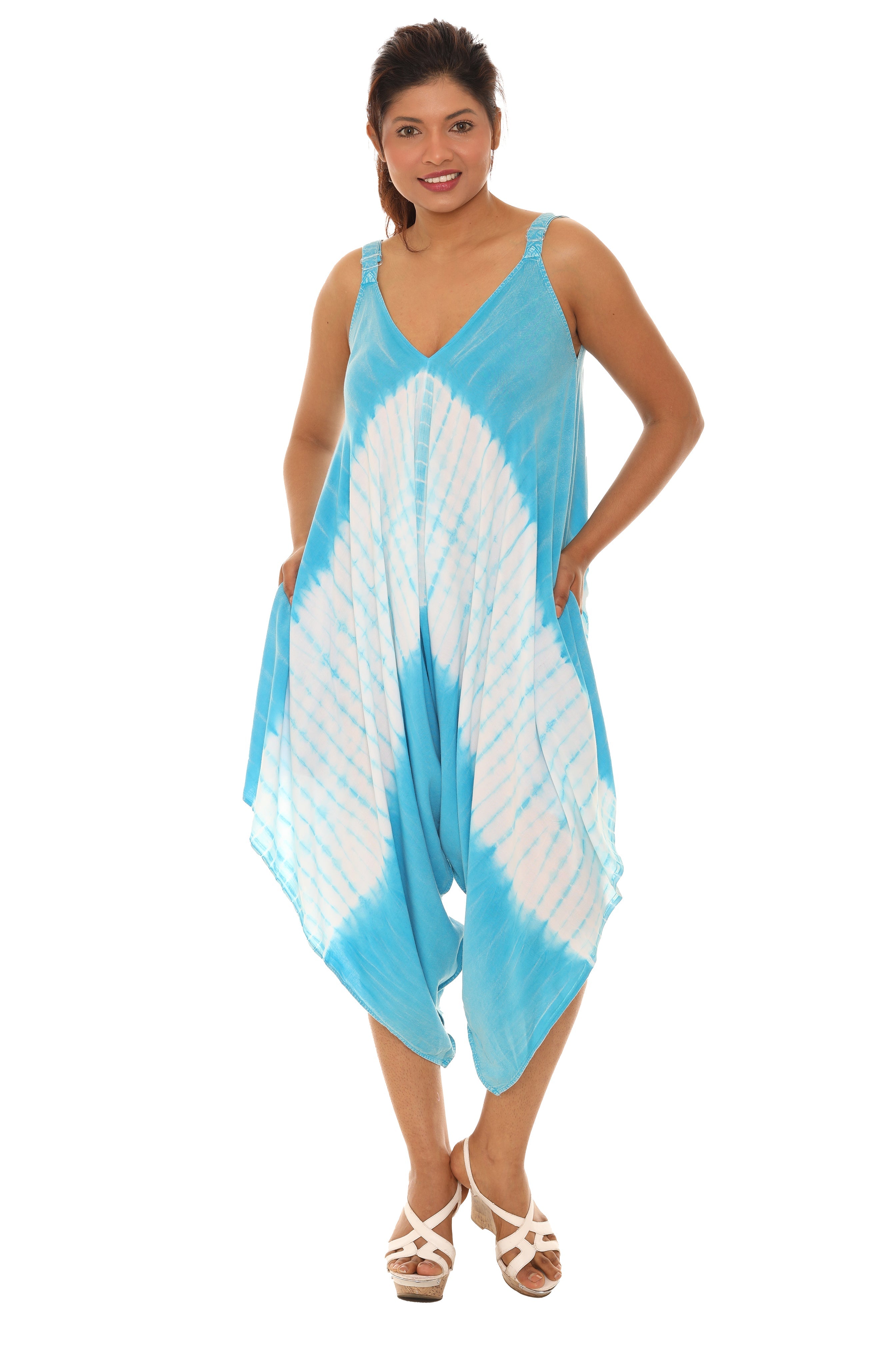 Tie-Dye Wide Leg Harem Jumpsuit - Shoreline Wear, Inc.