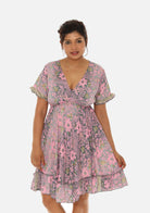Short Sleeve V-Neck Floral Dress - Charming Charlie