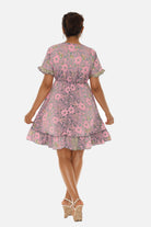 Short Sleeve V-Neck Floral Dress - Charming Charlie
