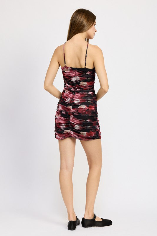 RUCHED HALTER NECK MINI DRESS RUCHED HALTER NECK MINI DRESS