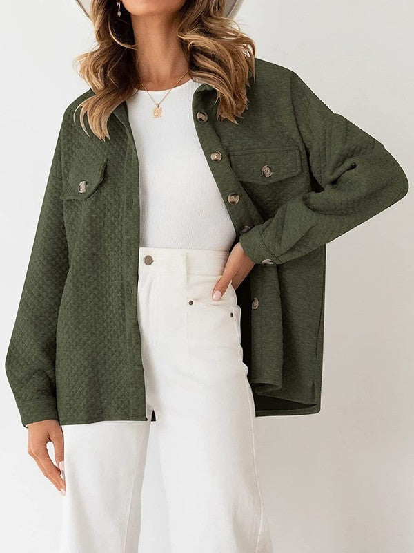 Textured button front jacket – Charming Charlie