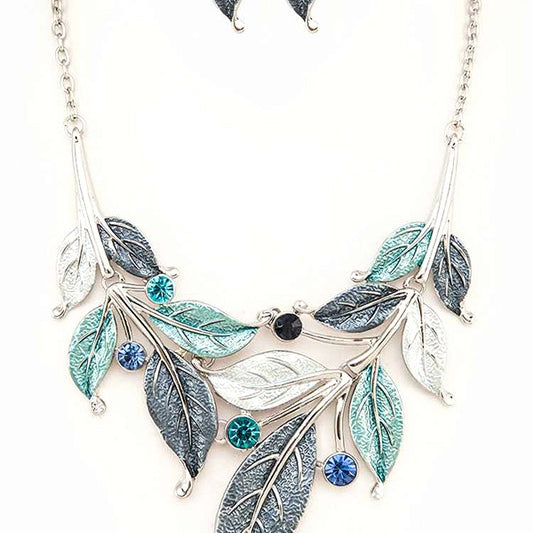 Metal Leaf Statement Necklace Set – Charming Charlie