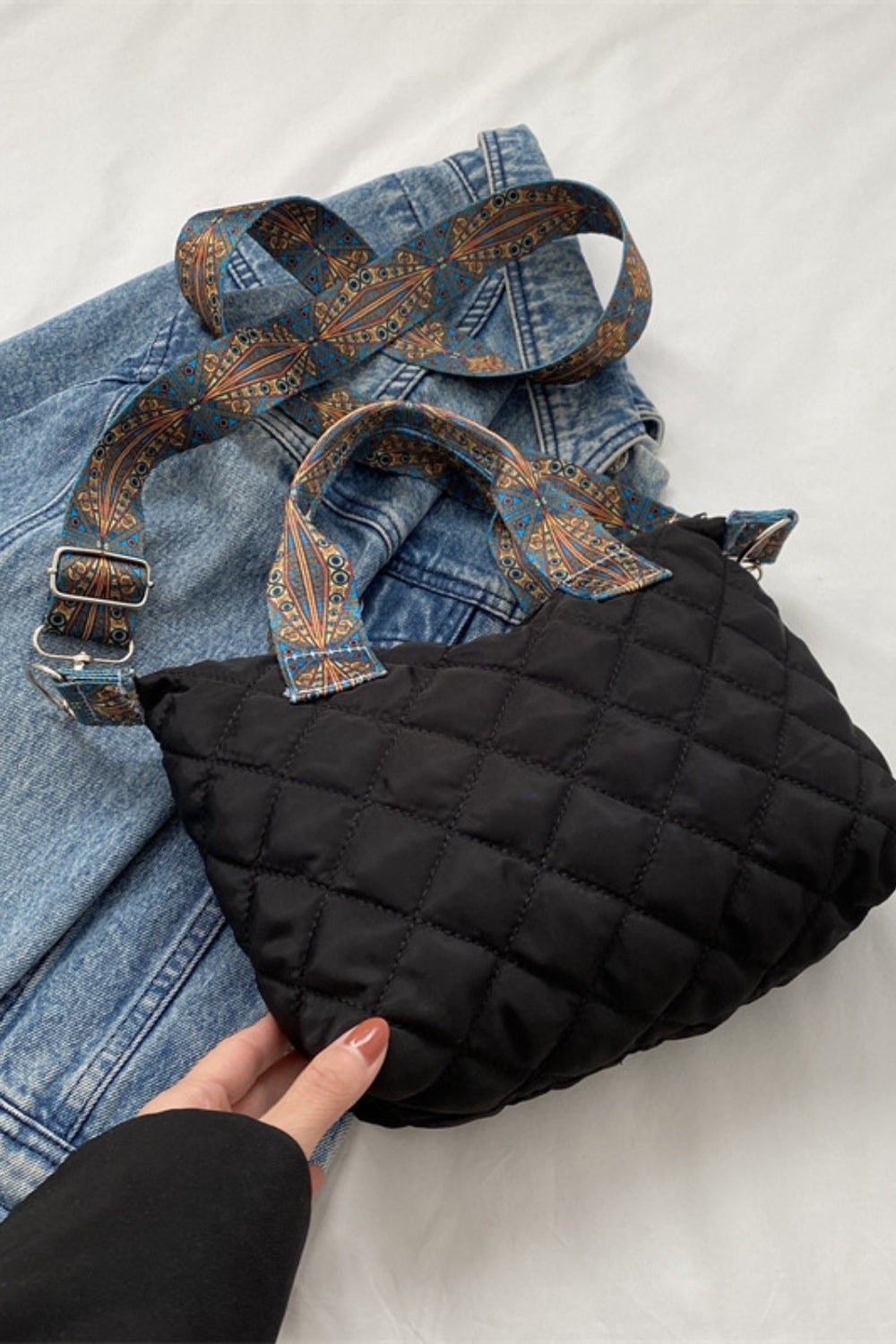 Bubble Textured Printed Strap Handbag - Charming Charlie